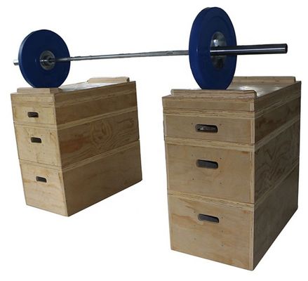 ตัวยกน้ำหนักแบบปรับได้ Jerk Blocks อุปกรณ์ออกกำลังกายที่ทำจากไม้ผู้ผลิตขายส่ง