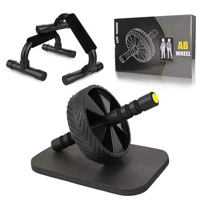 1 AB Wheel 2 Push Up Bar อุปกรณ์ออกกำลังกายเพื่อการออกกำลังกายที่ทนทานทุกวัน