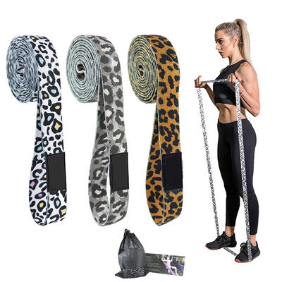 Leopard Print Workout Exercise Booty 208cm Resistance Bands Set For Pilates Sport Crossfit Fitness Training